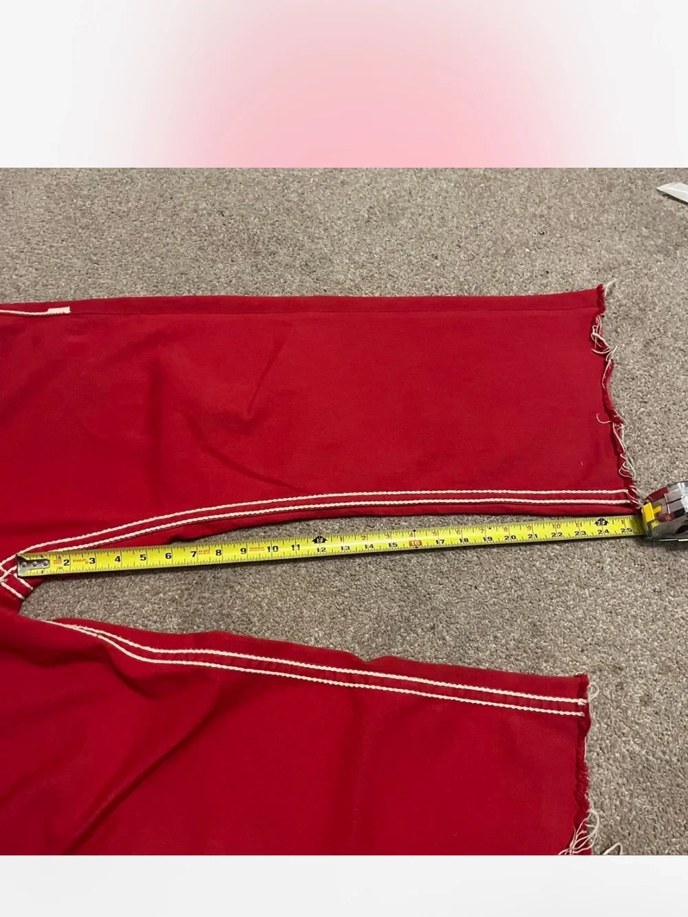 True Religion Red Denim Jeans with White Contrast Stitching